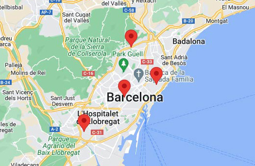 mapa tiendas barcelona